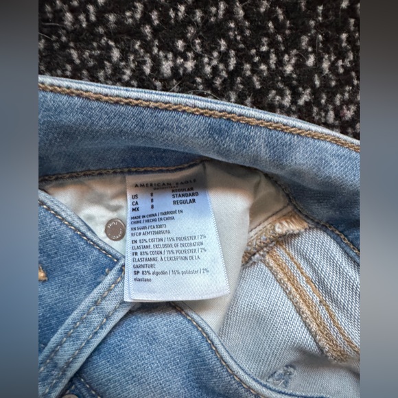 American Eagle Outfitters Jegging High Rise 8 reg Skinny Jeans Distressed EUC - Picture 6 of 10